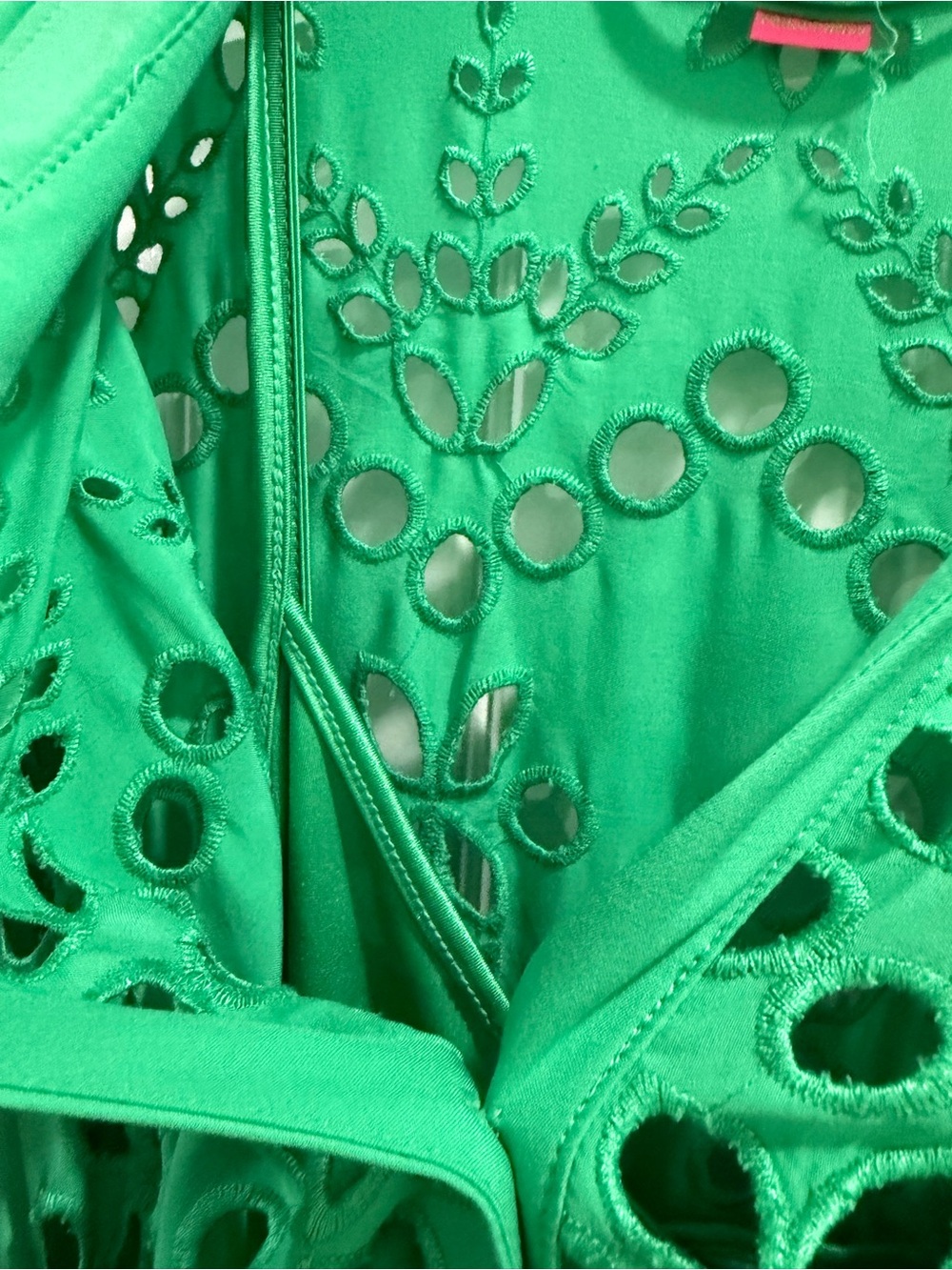 Lily Pulitzer size 12 women’s Green Eyelet Tie-Waist Maxi Dress - Picture 5 of 6